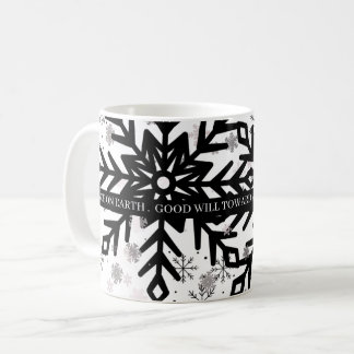 black and white with saying christmas mug