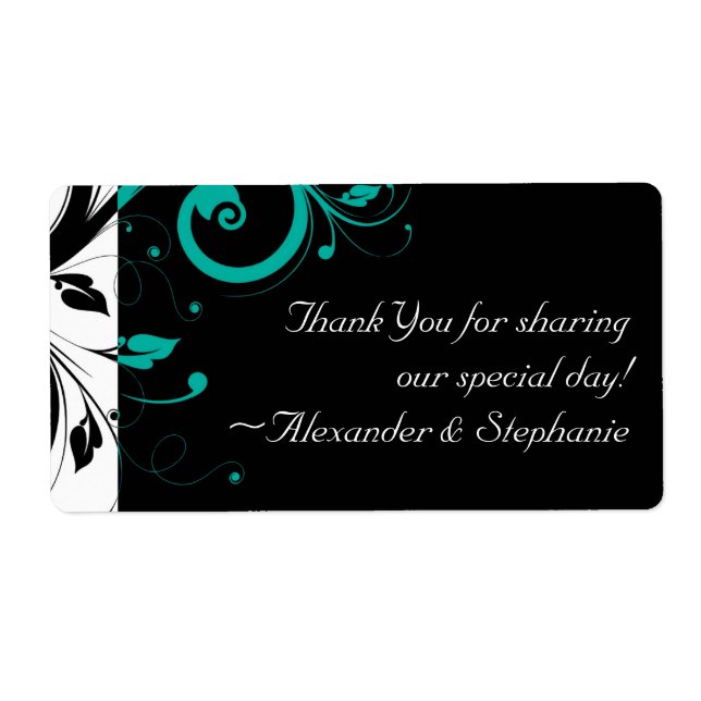 Black and White with Teal Reverse Swirl (Front)