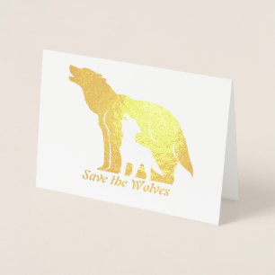 Black and White Wolves Foil Card