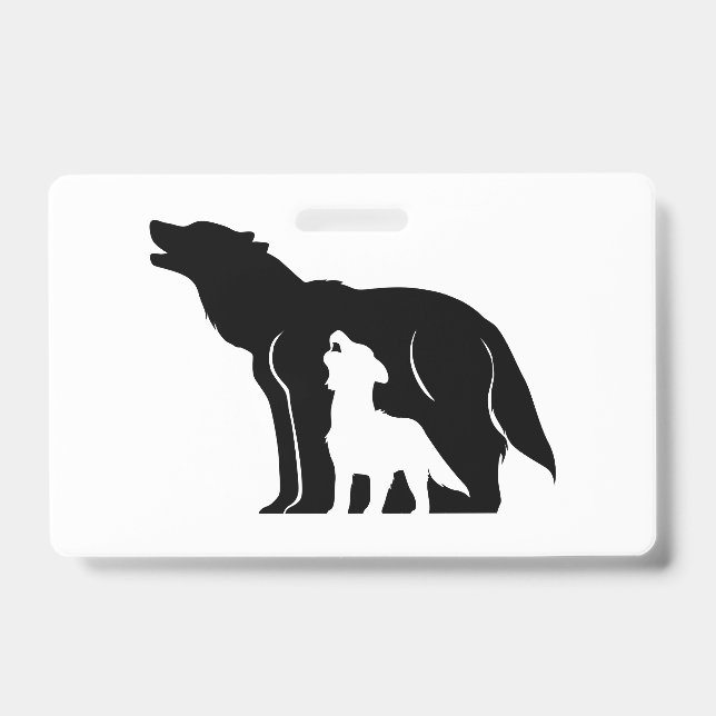 Black and White Wolves ID Badge (Front)
