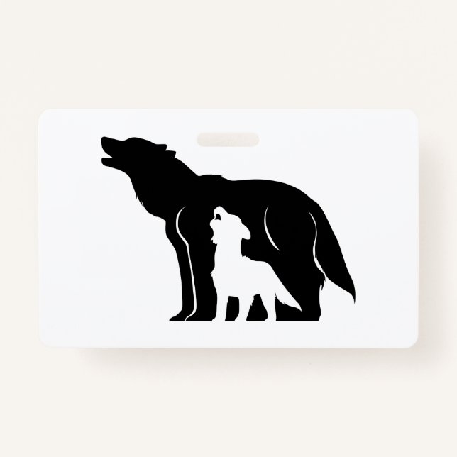 Black and White Wolves ID Badge (Front)
