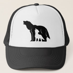 Black and White Wolves Trucker Hat