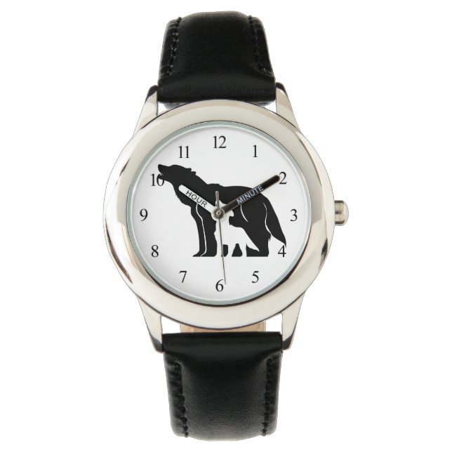 Black and White Wolves Watch (Front)