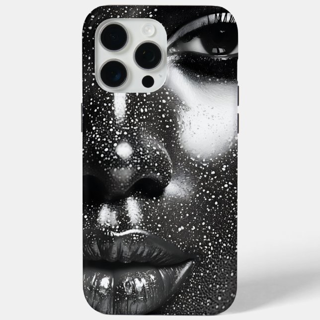 Black and White Woman Portrait Case-Mate iPhone Case (Back)