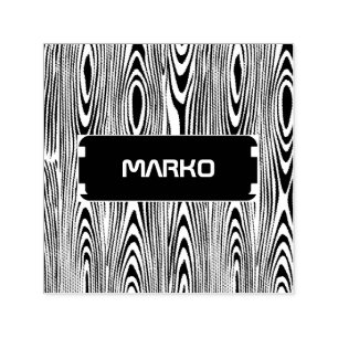 Black And White Wood Grain Self-inking Stamp