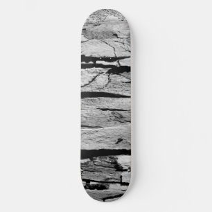 Black and White Wood Print Skateboard