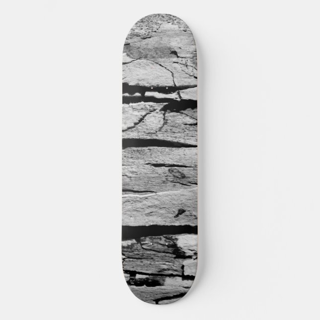 Black and White Wood Print Skateboard (Front)