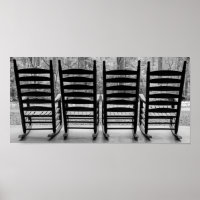 Black and White Wooden Rocking Chairs