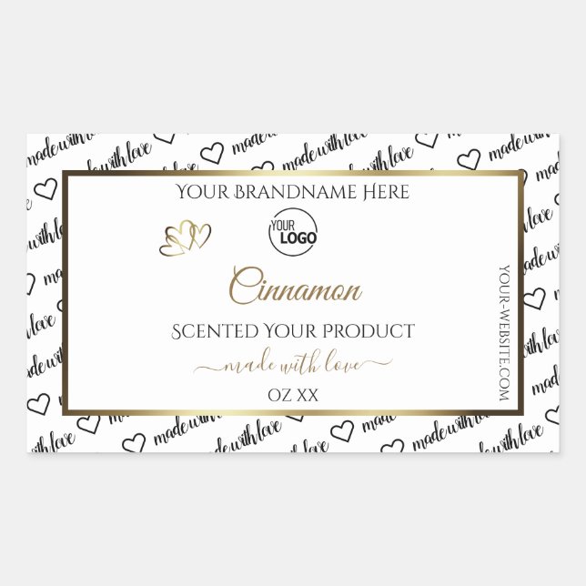 Black and White Word Art Gold Product Labels Logo (Front)