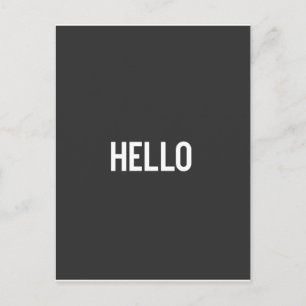 Black and White Word Art Typography Design - HELLO Postcard