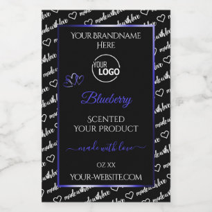 Black and White Word Cloud Blue Product Label Logo