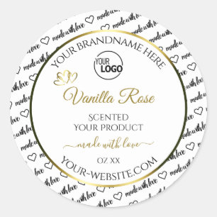 Black and White Word Cloud Gold Product Label Logo