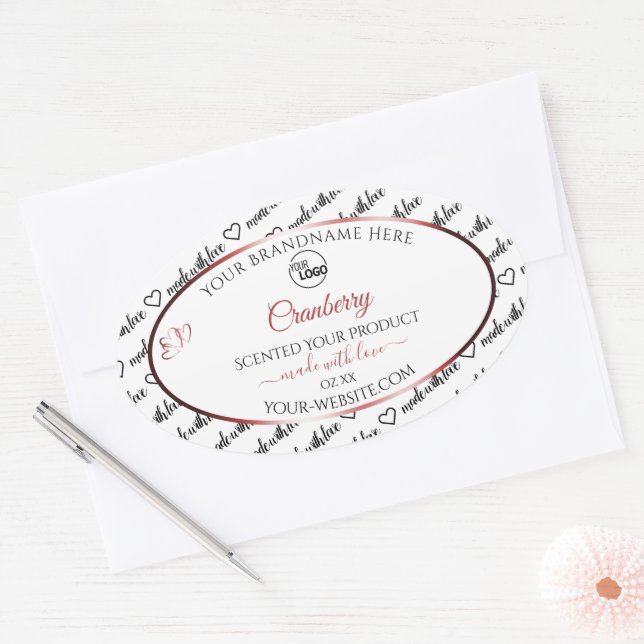 Black and White Word Cloud Logo Product Labels Red (Envelope)