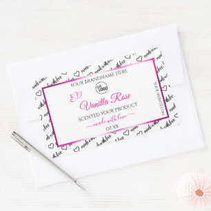 Black and White Word Cloud Pink Product Label Logo
