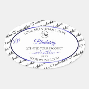 Black and White Word Cloud Product Label Blue Logo