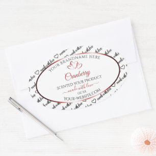 Black and White Word Cloud Product Label Red Heart