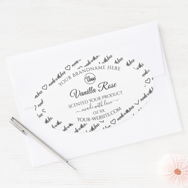 Black and White Word Cloud Product Label with Logo (Envelope)