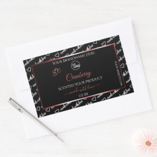 Black and White Word Cloud Red Product Labels Logo
