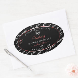 Black and White Word Cloud Red Product Labels Logo