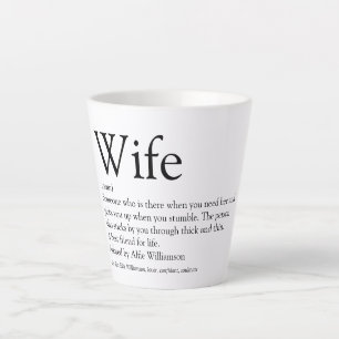 Black and White World's Best Ever Wife Definition  Latte Mug
