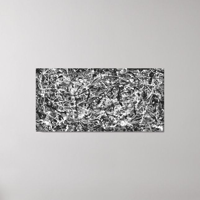 BLACK AND WHITE X - Action painting -Abstract- Canvas Print (Front)