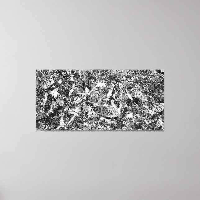 BLACK AND WHITE XII - Action painting -Abstract- Canvas Print (Front)