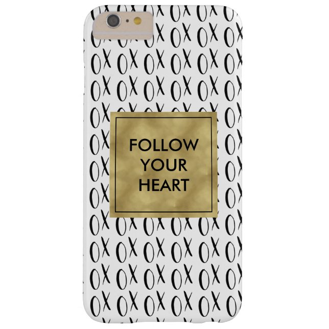 Black and White XOXO Follow Your Heart Case-Mate iPhone Case (Back)