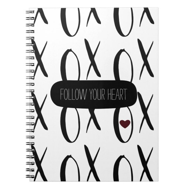 Black and White XOXO Notebook (Front)