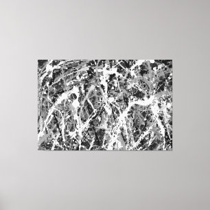 BLACK AND WHITE XXIII - Action painting -Abstract- Canvas Print