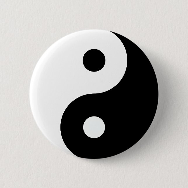 Black and White Yin Yang 6 Cm Round Badge (Front)