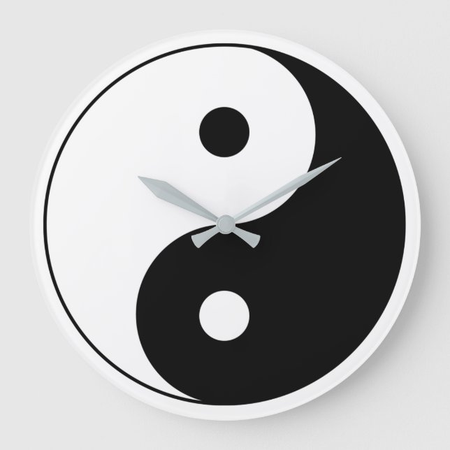 Black and White Yin Yang Large Clock (Front)