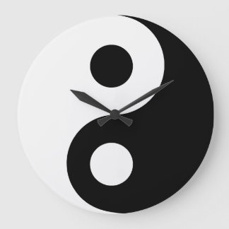 Black and White Yin Yang Large Clock