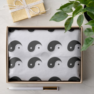Black and White Yin Yang Mindfulness Yogi Tissue Paper