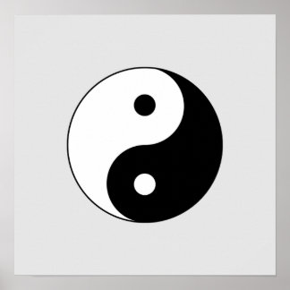 Black and White Yin-Yang Poster