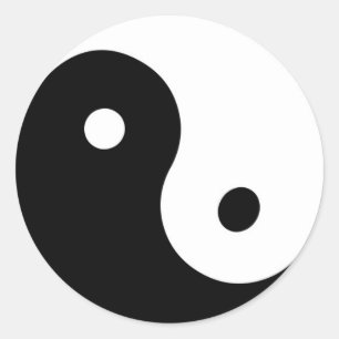 black and white Yin yang sticker