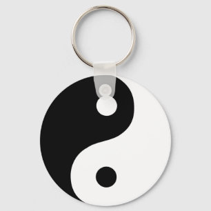 Black and White Yin Yang Taoist Symbol Key Ring