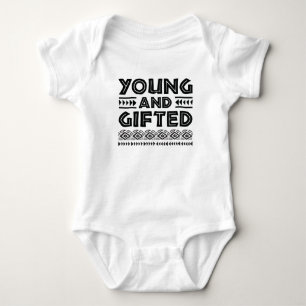 Black and White Young and Gifted African Graphic Baby Bodysuit