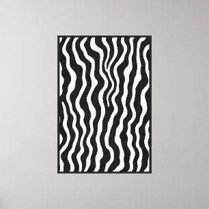 Black and White Zebra Abstract Canvas Print