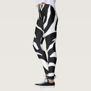 Black and White Zebra Animal Print Leggings