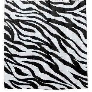 Black and White Zebra Animal Print Pattern Shower Curtain