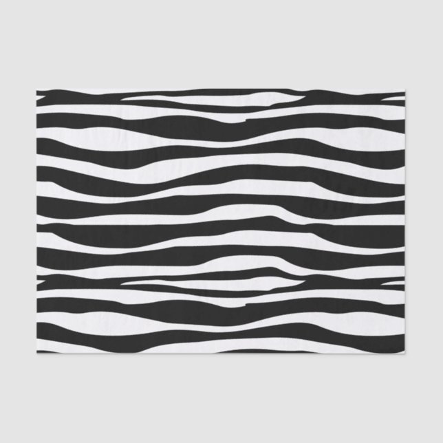Black and White Zebra Animal Print Tissue Paper (Front)