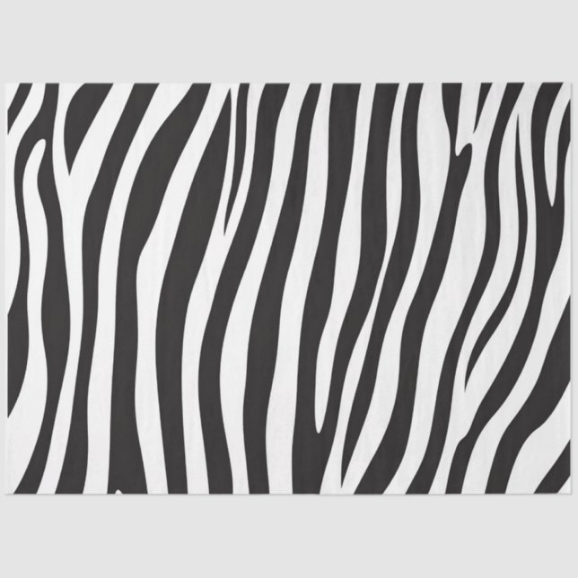 Black and White Zebra Animal Print Tissue Paper (Front)