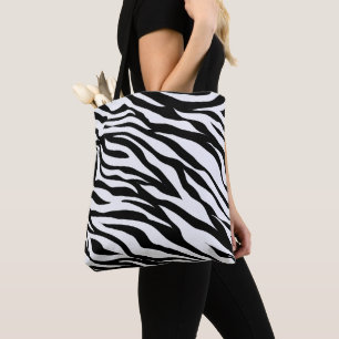 Black and White Zebra Animal Print  Tote Bag