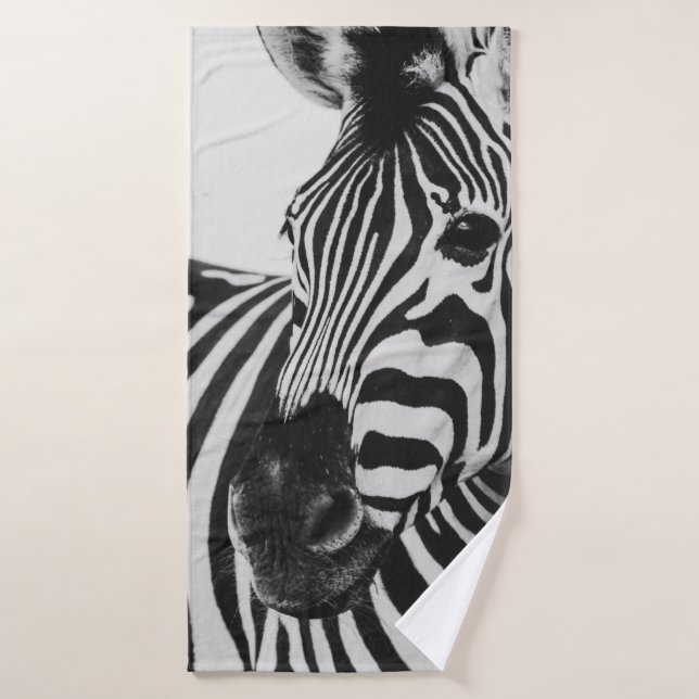 BLACK AND WHITE ZEBRA BATH TOWEL (Bath Towel)