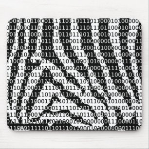 Black and White Zebra Binary Code Mouse Mat