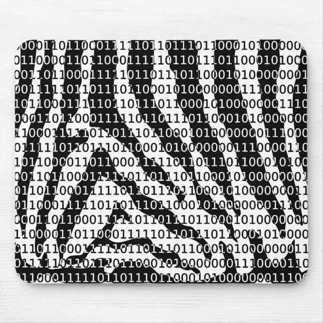 Black and White Zebra Binary Code Mouse Mat | Zazzle