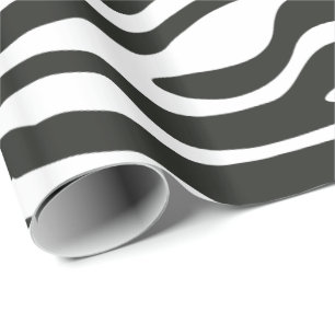 Black and White Zebra Colourful Retro Animal Print Wrapping Paper