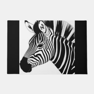 Black And White Zebra Doormat