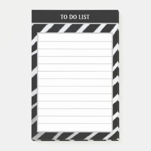Black and White Zebra Pattern Lined To Do List Post-it Notes
