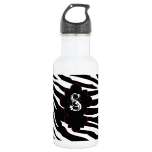 Black and White Zebra Print 32. oz. 532 Ml Water Bottle